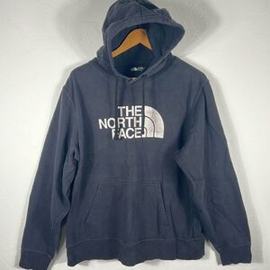 🔥 Vintage THE NORTH FACE Essential HOODIE Sweatshirt Black - Men Sz Large - GUC